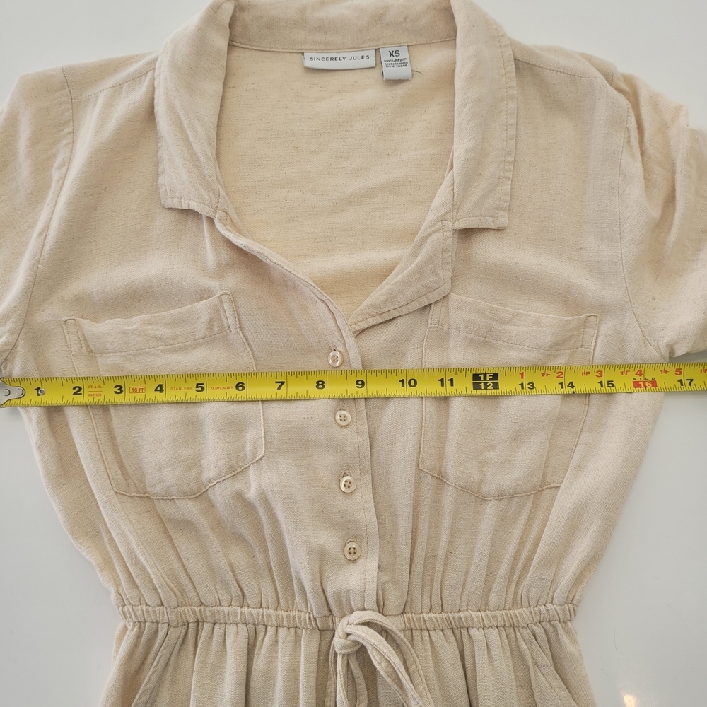 Sincerely Jules Cream Jumpsuit long sleeves and can be worn 3/4 Size Xs - Picture 11 of 12